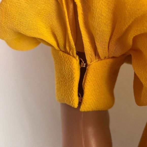 Trina Turk Yellow Puff Sleeve Sheath Dress - Picture 8 of 16